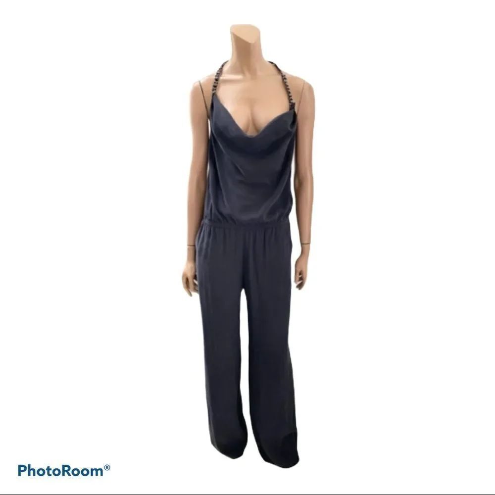 Ramy Brook NY Black Silk Blend Halter Jumpsuit XS